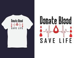 blod givare typografi t skjorta design vektor
