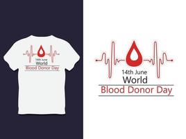 Blutspender-Typografie-T-Shirt-Design vektor