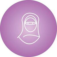 schöne Frauen mit Niqab-Linienvektorsymbol vektor