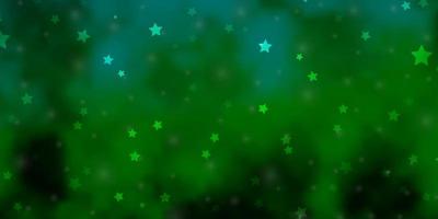 ljusblått, grönt vektormönster med abstrakta stjärnor. vektor