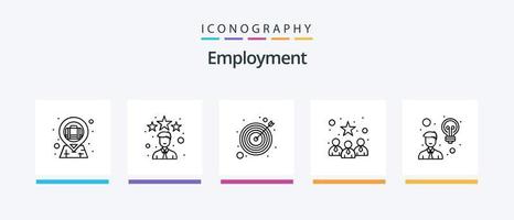 sysselsättning linje 5 ikon packa Inklusive sysselsättning. vinnare. pil. professionell. bäst. kreativ ikoner design vektor