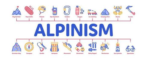 alpinism minimal infographic baner vektor