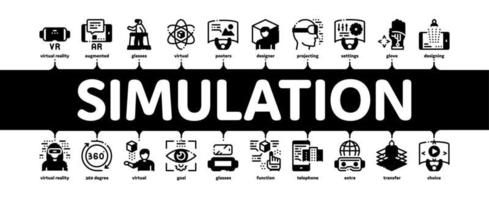 Simulationsausrüstung minimaler Infografik-Bannervektor vektor