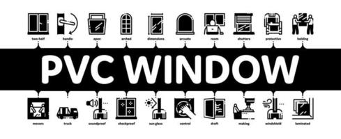 PVC-Fensterrahmen minimaler Infografik-Banner-Vektor vektor