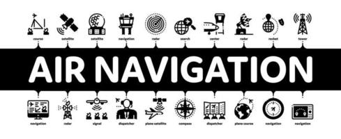 Flugnavigationswerkzeug minimaler Infografik-Banner-Vektor vektor