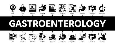 gastroenterologi och hepatologi minimal infographic baner vektor