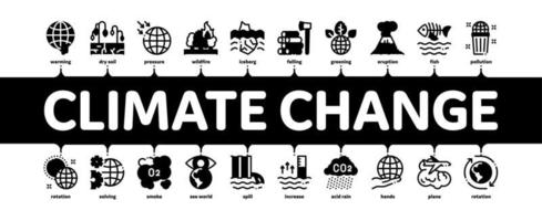 Klimawandel-Ökologie minimaler Infografik-Banner-Vektor vektor