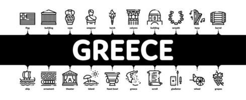 griechenland landgeschichte minimaler infografik-bannervektor vektor