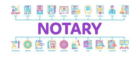 notardienstagentur minimaler infografik-bannervektor vektor