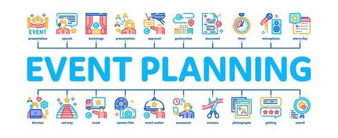 Event-Party-Planung minimaler Infografik-Banner-Vektor vektor