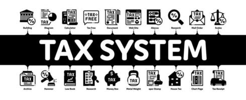 steuersystem finanzieren minimalen infografik-bannervektor vektor