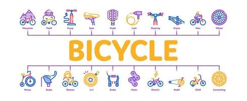 cykel cykel detaljer minimal infographic baner vektor