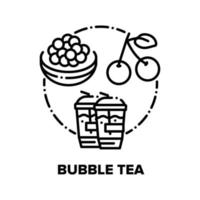 bubble tea trinken vektorkonzept schwarze illustrationen vektor