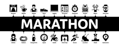 Marathon minimaler Infografik-Banner-Vektor vektor