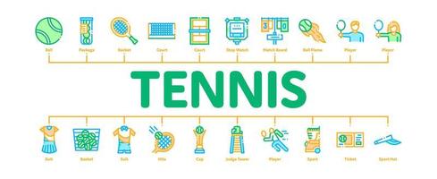 Tennisspiel minimaler Infografik-Banner-Vektor vektor