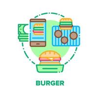 burger mat vektor begrepp Färg illustration platt