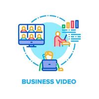 Business-Video-Vektor-Konzept-Farbillustration vektor