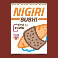 nigiri sushi kreativ PR baner vektor