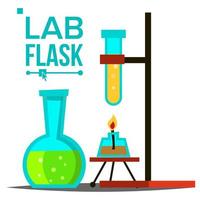 laboratorium flaska vektor. kemisk laboratorium Utrustning. glas flaska med anda lampa. vetenskap symbol. glas. forskning labb ikoner. isolerat illustration vektor