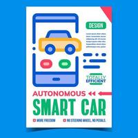 autonom smart bil reklam affisch vektor