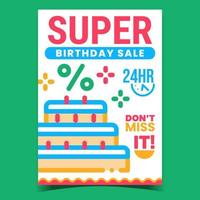 super födelsedag försäljning kreativ promo baner vektor