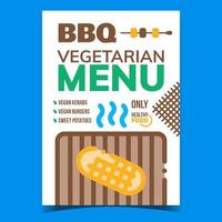 bbq vegetarian meny reklam baner vektor