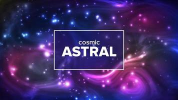 kosmisk astral med natt himmel stjärnor baner vektor