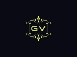 Premium-gv-Logo-Symbol, quadratisches gv-Luxus-Minimal-Buchstaben-Logo-Symbol vektor