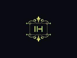 abstraktes ih-Logo-Symbol, minimaler ih-Luxus-Logo-Buchstabenvektor vektor
