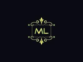 monogram ml lyx logotyp, abstrakt ml brev logotyp mall vektor