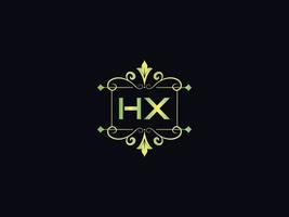 hx brev logotyp, monogram hx lyx logotyp ikon vektor