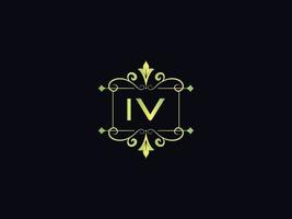 abstraktes iv-Logo-Symbol, minimaler iv-Luxus-Logo-Buchstabenvektor vektor