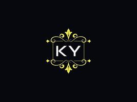 stilvolles ky-luxus-logo, typografie-ky-logo-briefdesign vektor