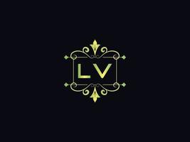 einfacher lv-logovektor, anfängliches lv-luxuslogo vektor