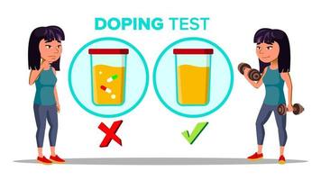 Doping, Drogentest-Cartoon-Vektor-Banner-Vorlage