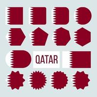 qatar flagga samling figur ikoner uppsättning vektor