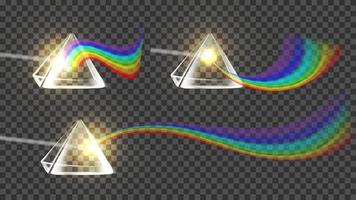 Prismen- und Spektrum-Regenbogen-Sammlung-Set-Vektor vektor
