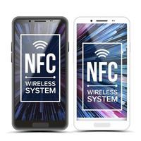 NFC-Vektor. tippen, um nfc-technologie zu bezahlen. drahtlose telefonzahlung geld übersetzung. Illustration vektor