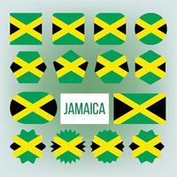 jamaica flagga samling figur ikoner uppsättning vektor