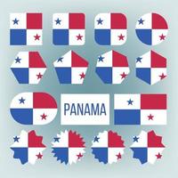 panama flagga uppsättning vektor. officiell panama flagga platt symbol. annorlunda former. illustration vektor