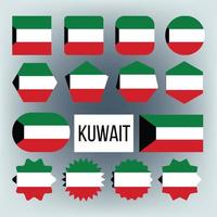 kuwait flagga samling figur ikoner uppsättning vektor