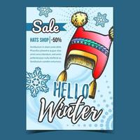 hallo wintermützen shop verkauf promo banner vektor