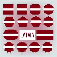 lettland nationell färger, insignier vektor ikoner uppsättning