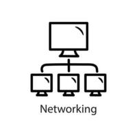 Networking-Umriss-Icon-Design-Illustration. Datensymbol auf weißem Hintergrund eps 10-Datei vektor