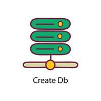 Erstellen Sie eine db-gefüllte Umriss-Icon-Design-Illustration. Datensymbol auf weißem Hintergrund eps 10-Datei vektor