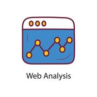 webb analys fylld översikt ikon design illustration. data symbol på vit bakgrund eps 10 fil vektor