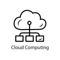 Cloud-Computing-Umriss-Icon-Design-Illustration. Datensymbol auf weißem Hintergrund eps 10-Datei vektor