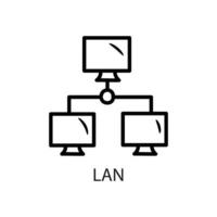 lan-Gliederungsikonen-Designillustration. Datensymbol auf weißem Hintergrund eps 10-Datei vektor