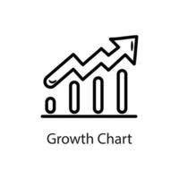 Wachstumsdiagramm Umriss Icon Design Illustration. Datensymbol auf weißem Hintergrund eps 10-Datei vektor