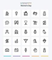 Creative Womens Day 25 Outline Icon Pack wie Womens. Kasten. Geschlecht. Geschenk. Ring vektor